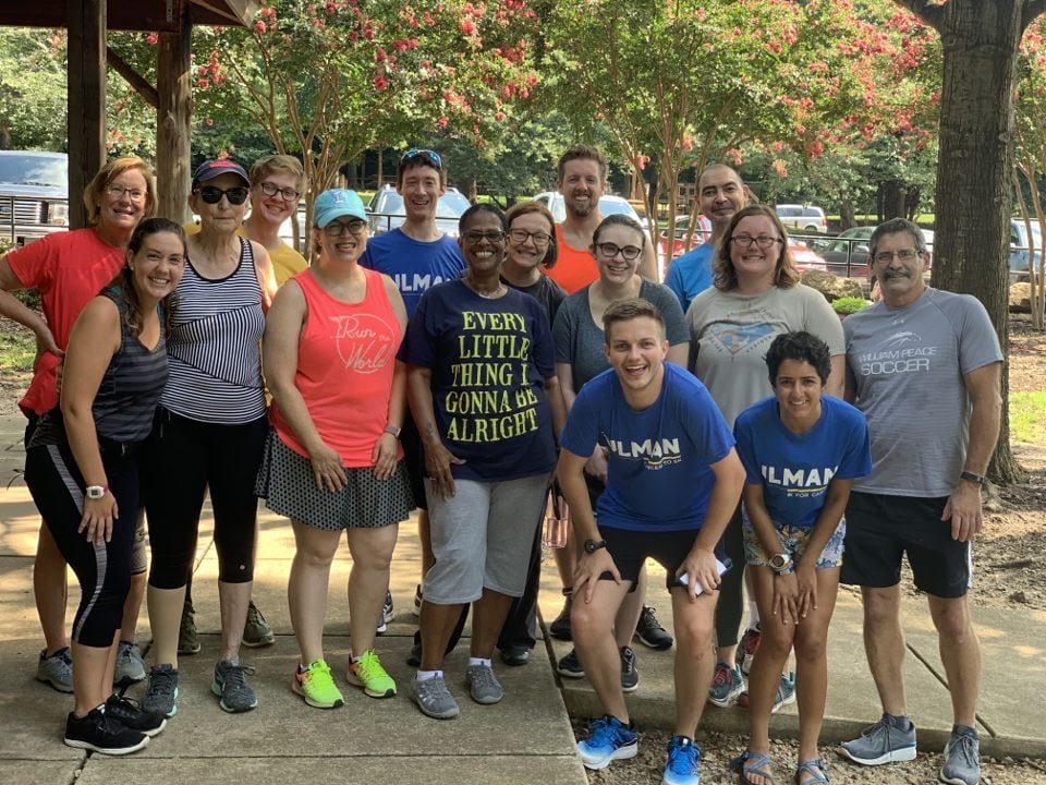 Cancer survivors and volunteer sherpas after our first practice for Cancer to 5K in Raleigh, North Carolina.